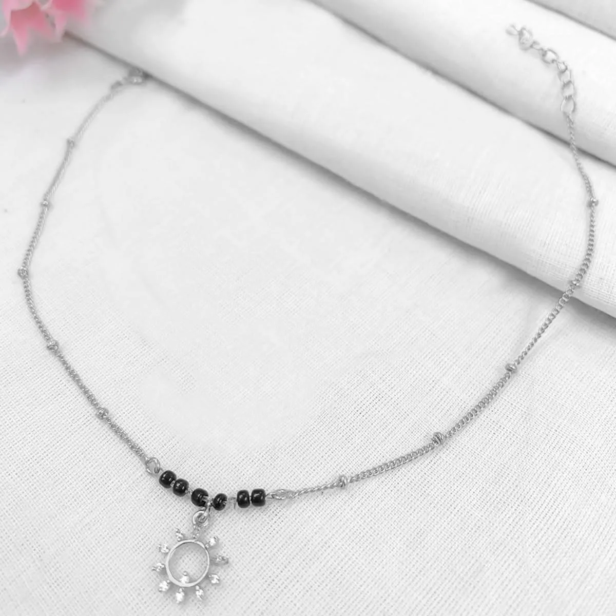 92.5 Single Sterling Silver sun flame anklet