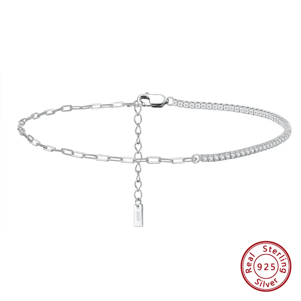 925 Sterling Silver 1.5mm Rope Chain Anklets for Women