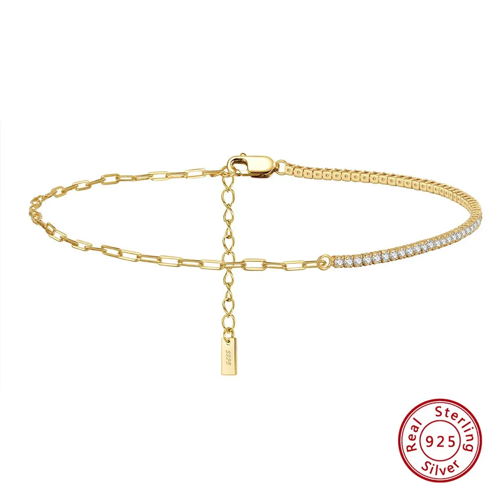 925 Sterling Silver 1.5mm Rope Chain Anklets for Women