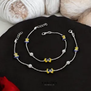 925 Sterling Silver gifting Kids Anklets Ankle chain foot baby Bracelet 7"