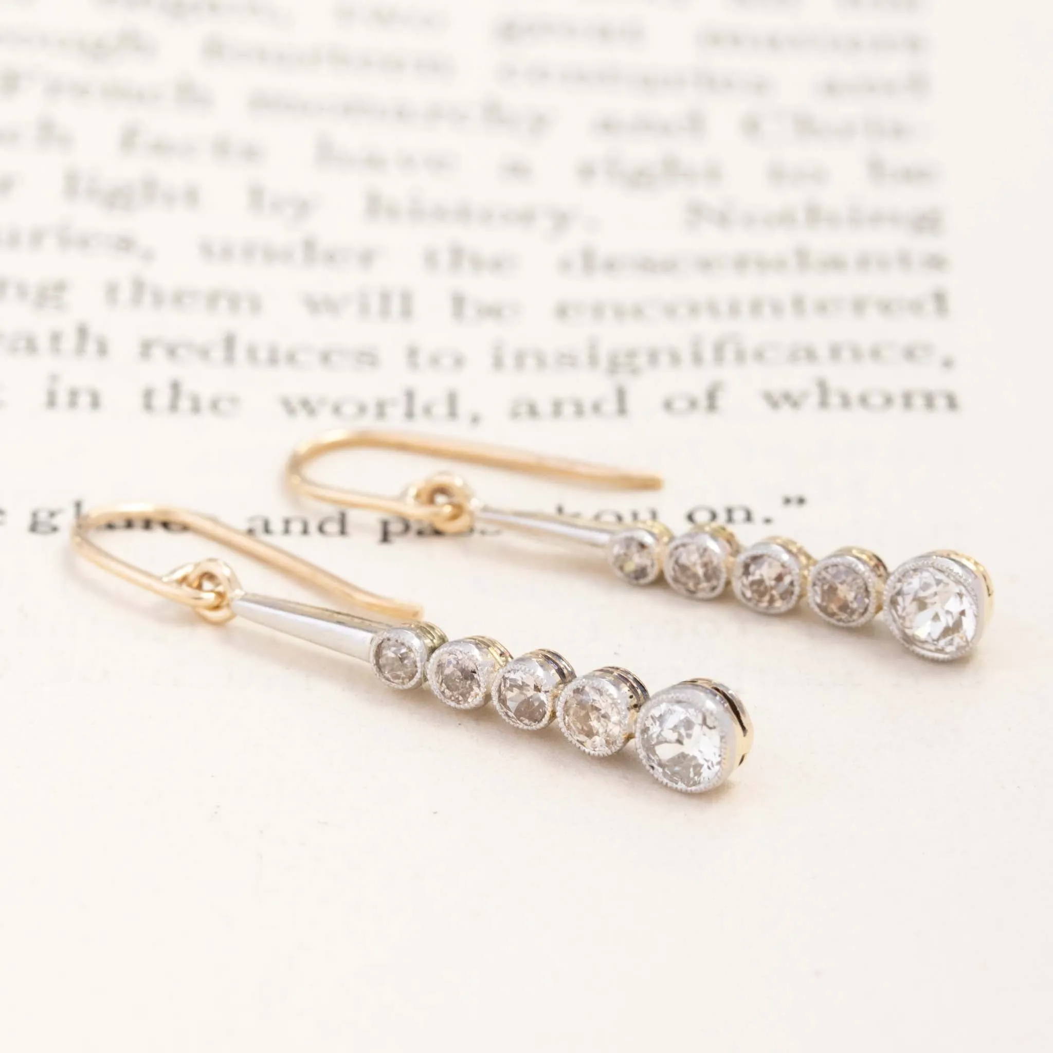 .92ctw Old European Cut Diamond Dangle Conversion Earrings