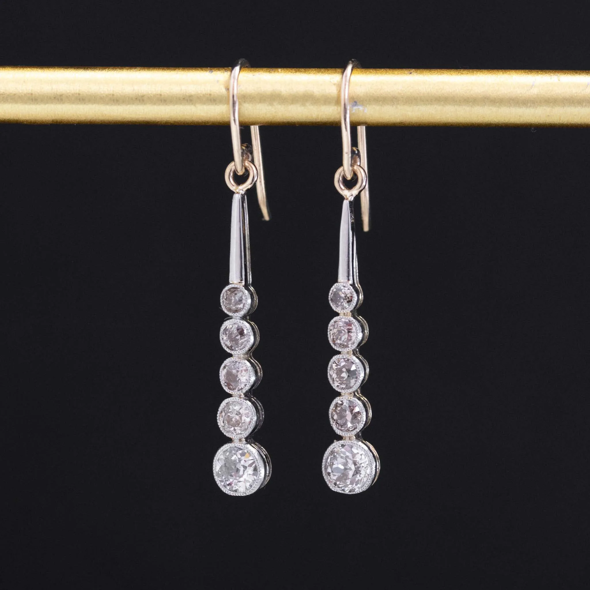 .92ctw Old European Cut Diamond Dangle Conversion Earrings