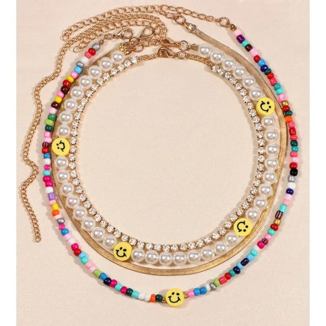 Acrylic Fruit Heart Beads Chain Necklaces