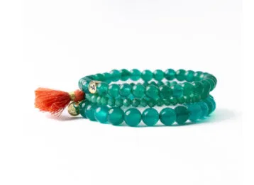 Addison Set of Three Glass and Crystal Stretch Bracelets