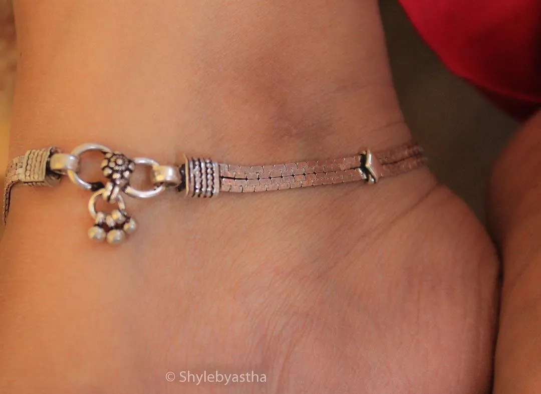 Adya Two Layered Anklets