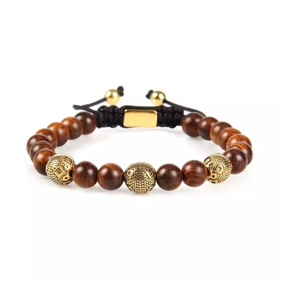 Agarwood & Gold Beads Bracelet