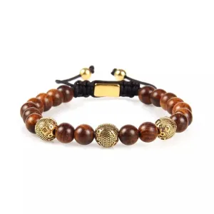 Agarwood & Gold Beads Bracelet