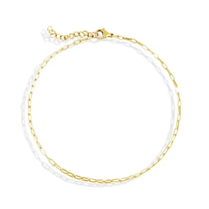 ALEX DAINTY GOLD BABY PAPERCLIP CHAIN ANKLET