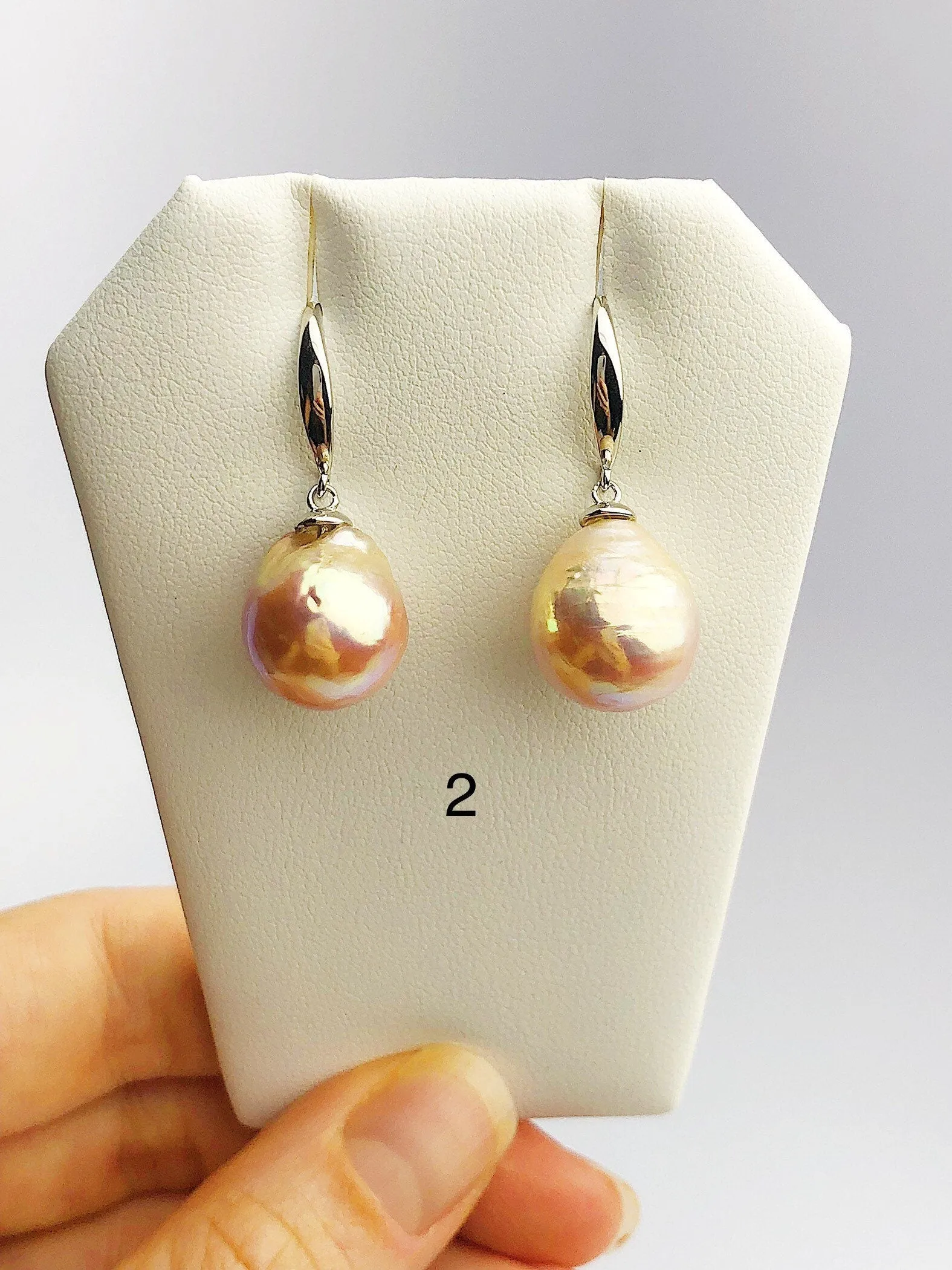 All Natural Edison Freshwater Baroque Pearl Drop Earrings on 925 Sterling Silver (474 No. 1-3)