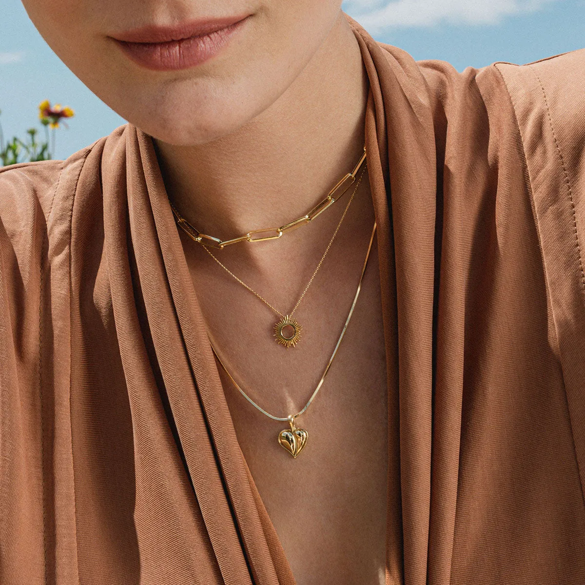Al'Oro Open Sun Necklace