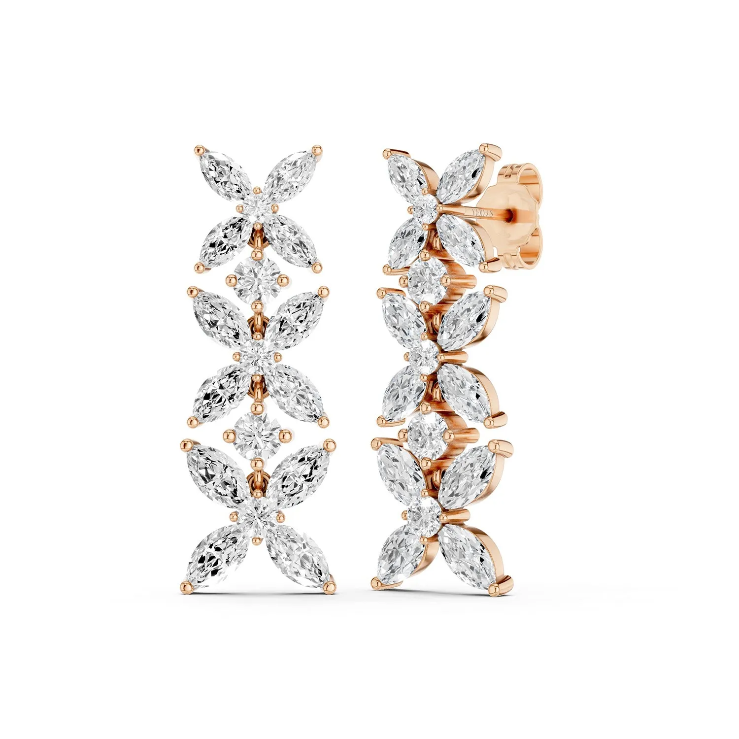 Alyssa Tres Marquise Drop Earrings