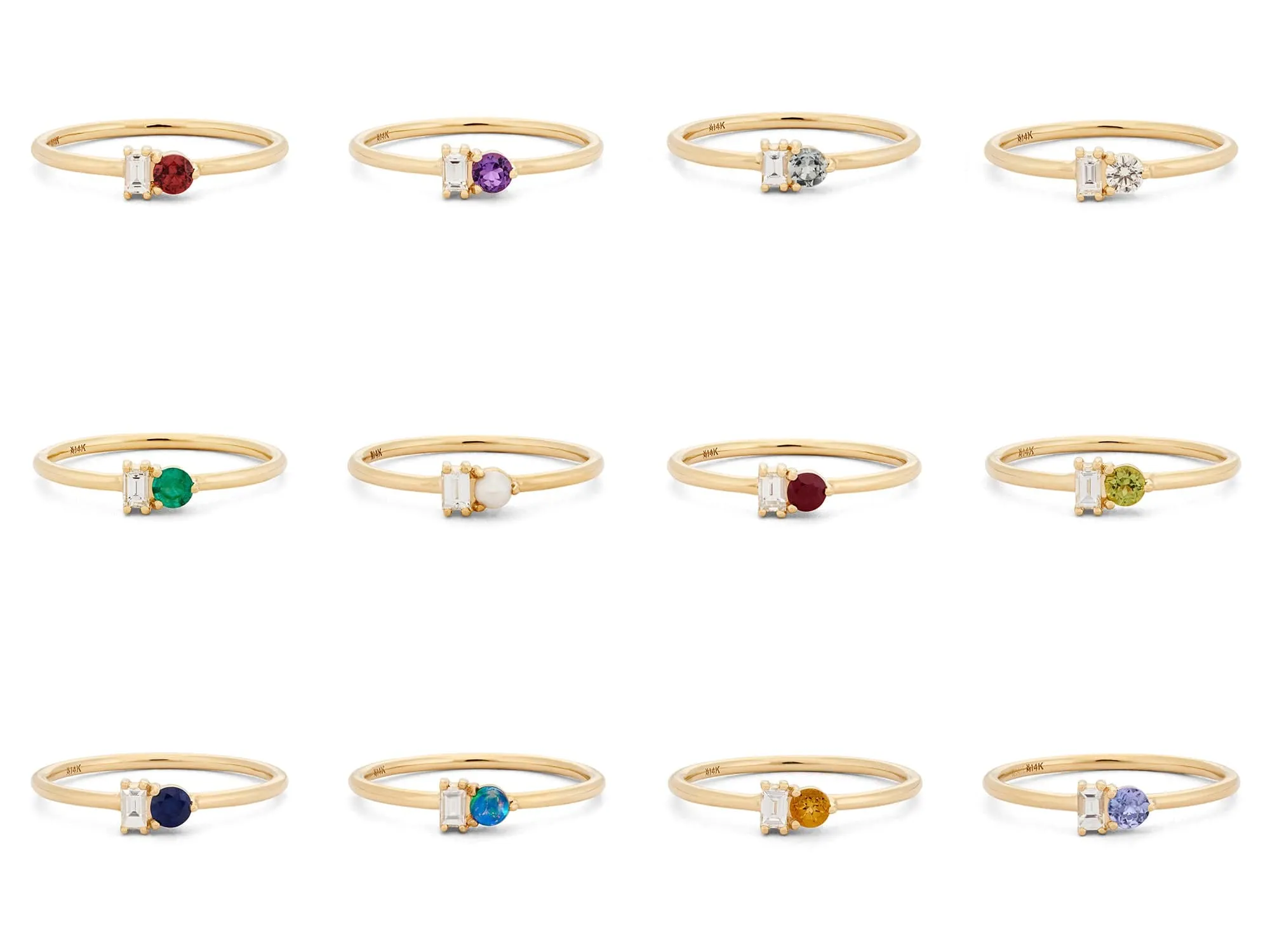 Amethyst & Diamond Baguette Ring