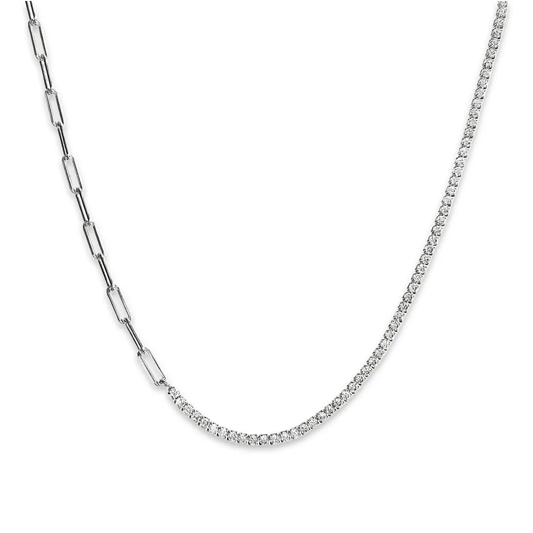 Amy Mixed Media Paperclip Link Tennis Choker