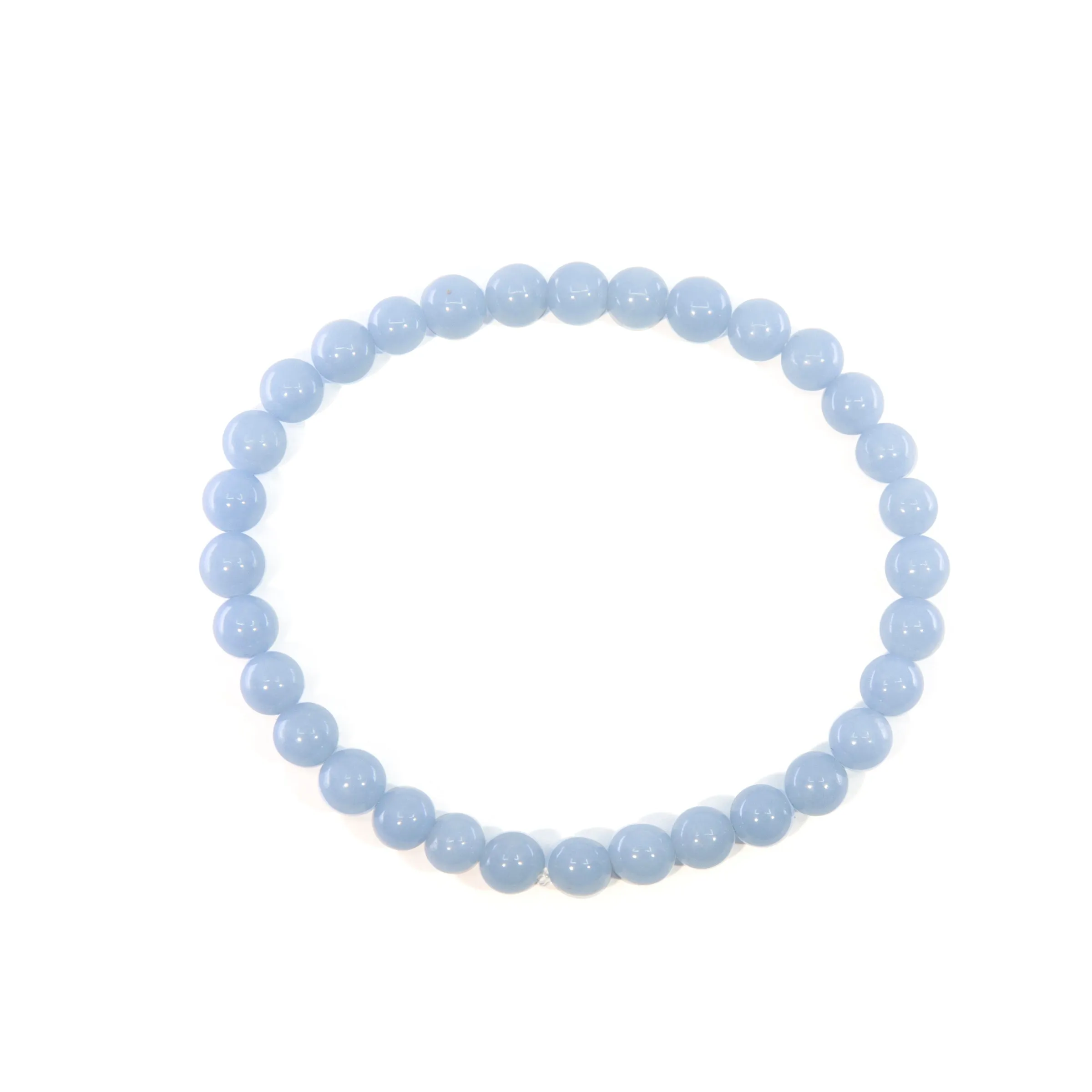 Angelite 6mm Beaded Bracelet