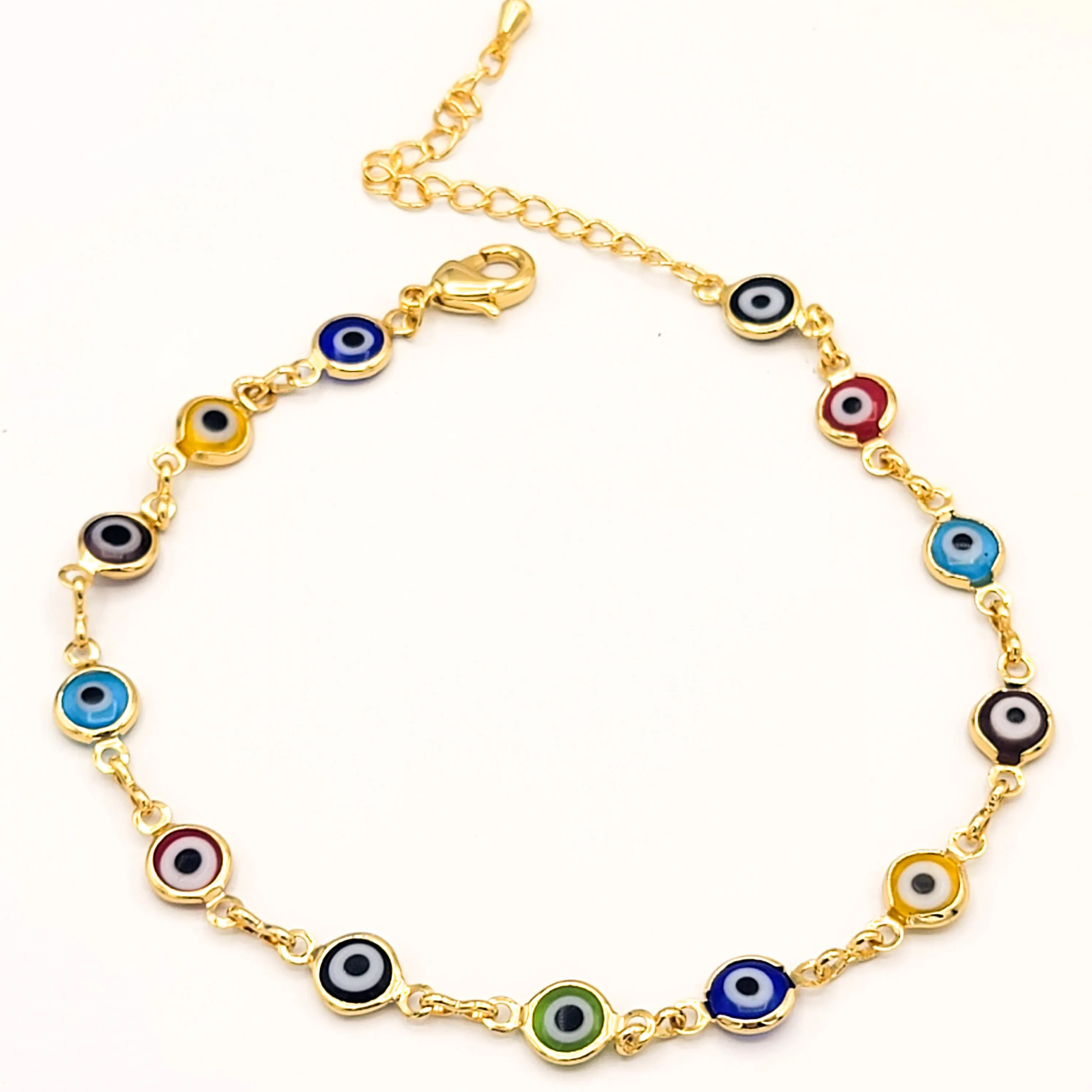 Anklets - Gold Plated. Multicolor Eyes *Premium Q*