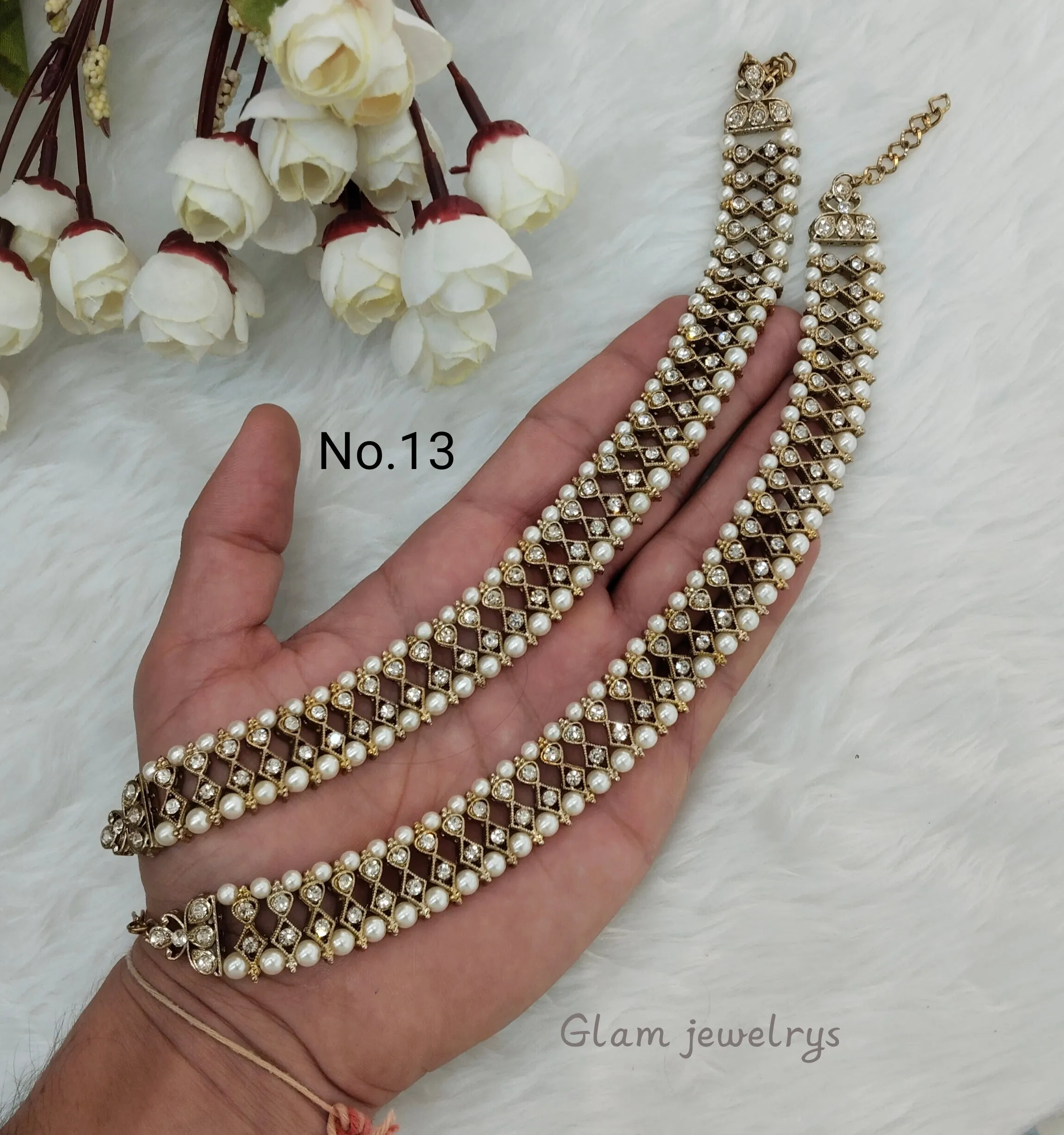 Antique Gold Anklets Jhanjar Payal Indian Jewellery  Set