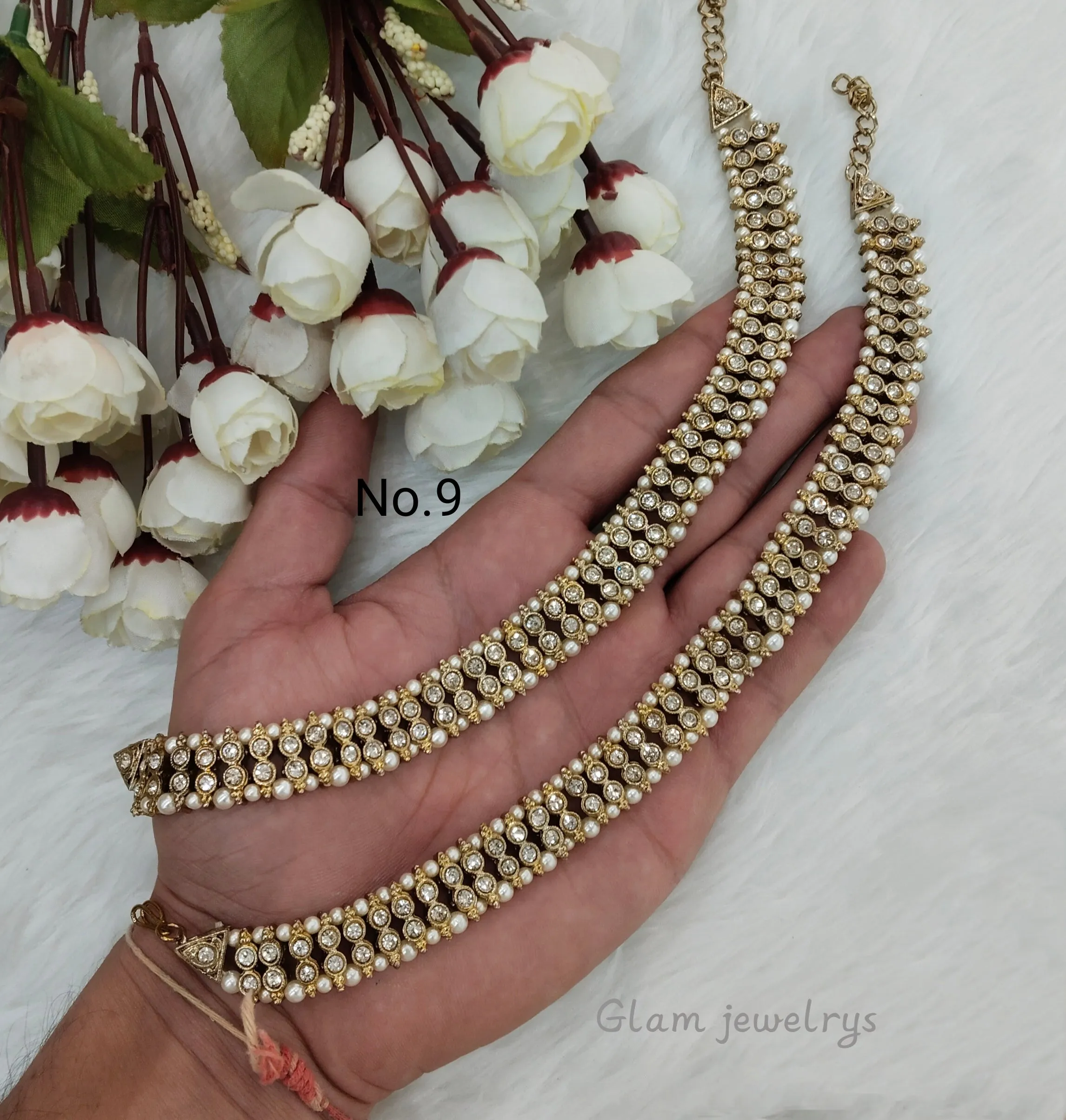 Antique Gold Anklets Jhanjar Payal Indian Jewellery  Set