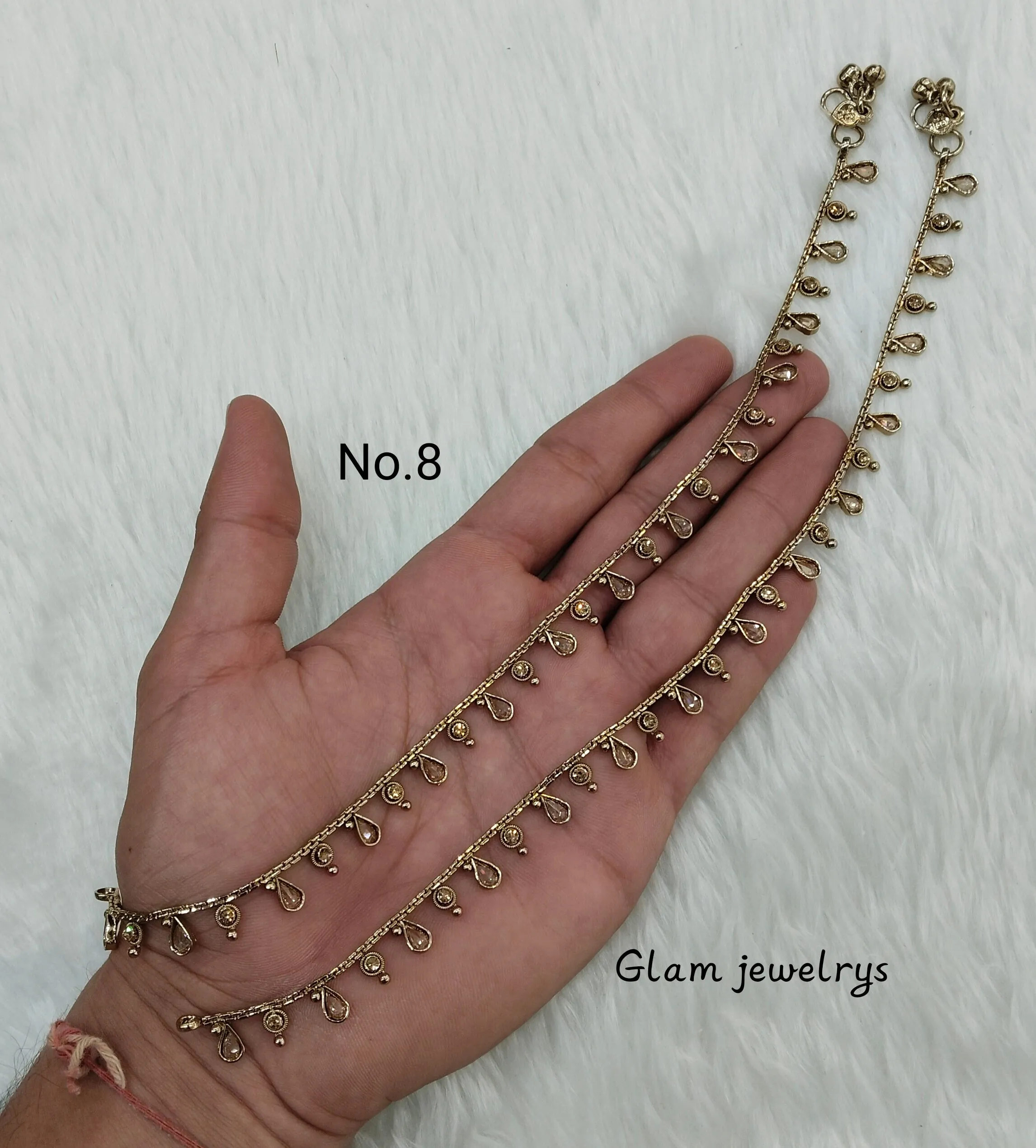 Antique Gold Anklets Jhanjar Payal Indian Jewellery  Set