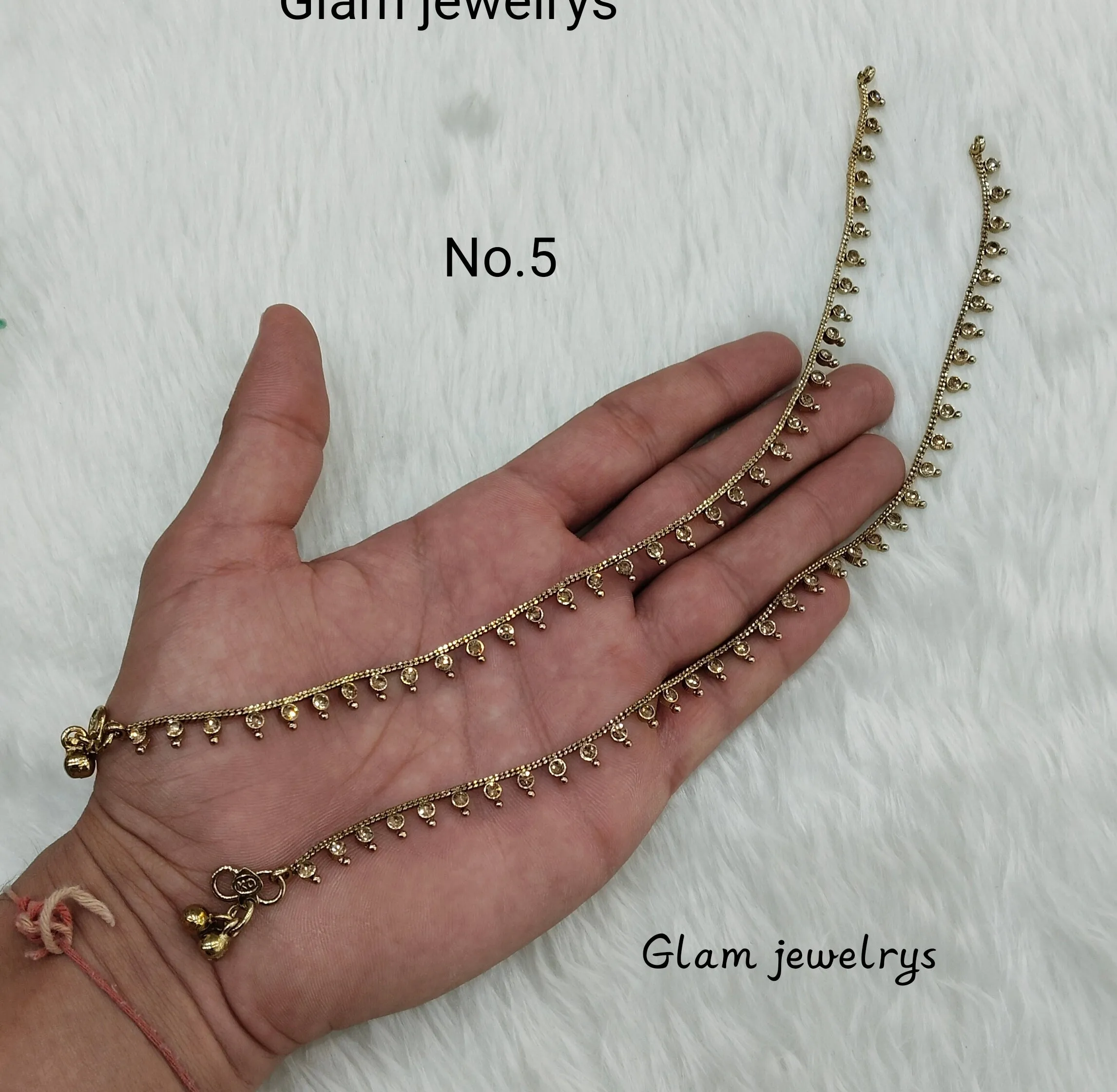 Antique Gold Anklets Jhanjar Payal Indian Jewellery  Set