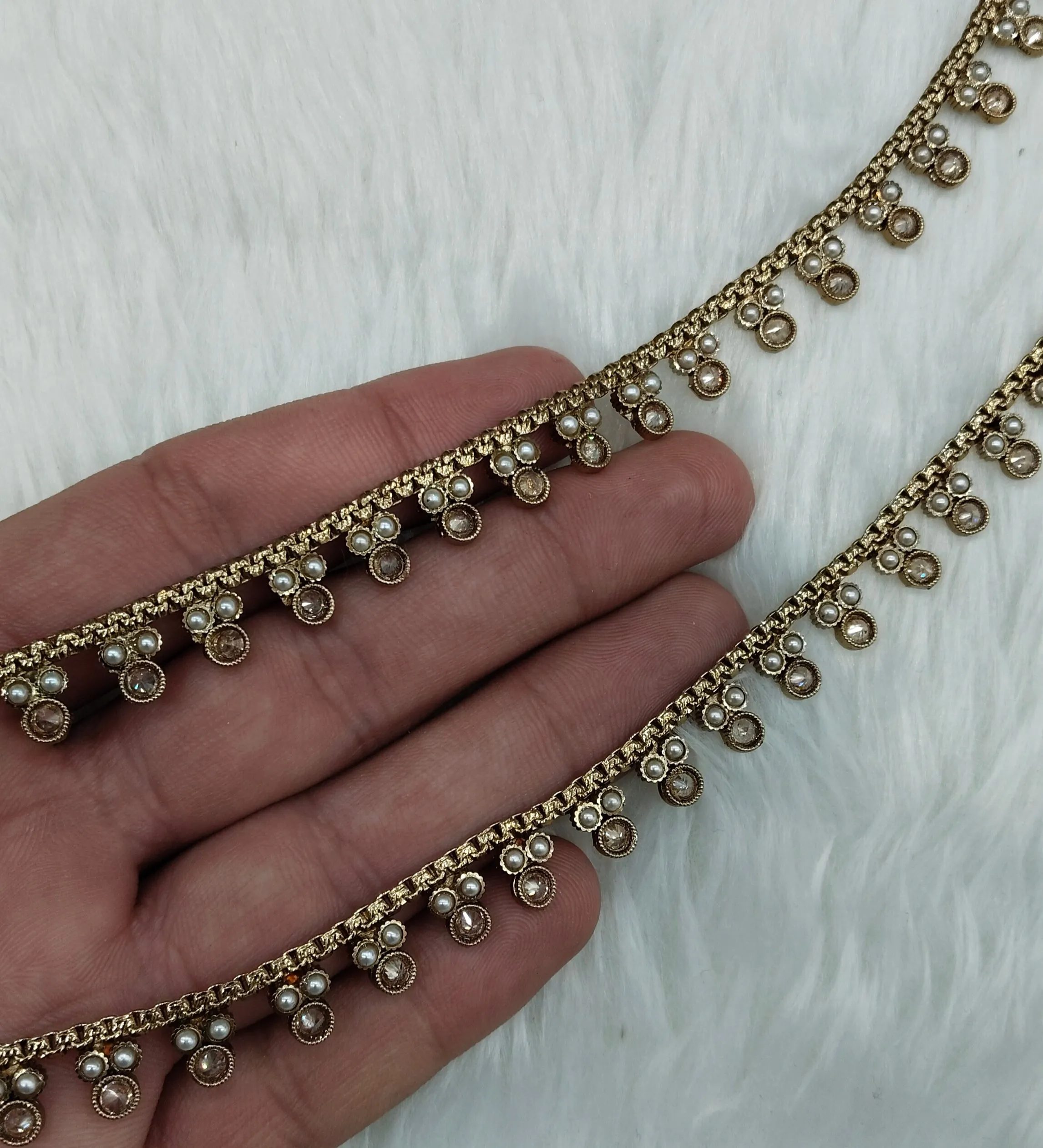 Antique Gold Anklets Jhanjar Payal Indian Jewellery  Set