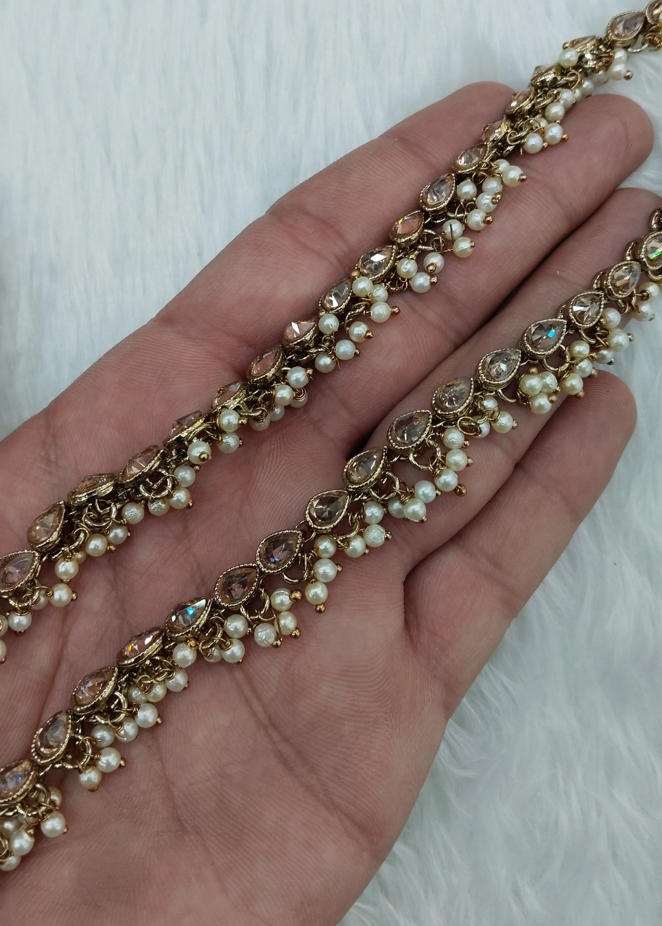 Antique Gold Anklets Jhanjar Payal Indian Jewellery  Set
