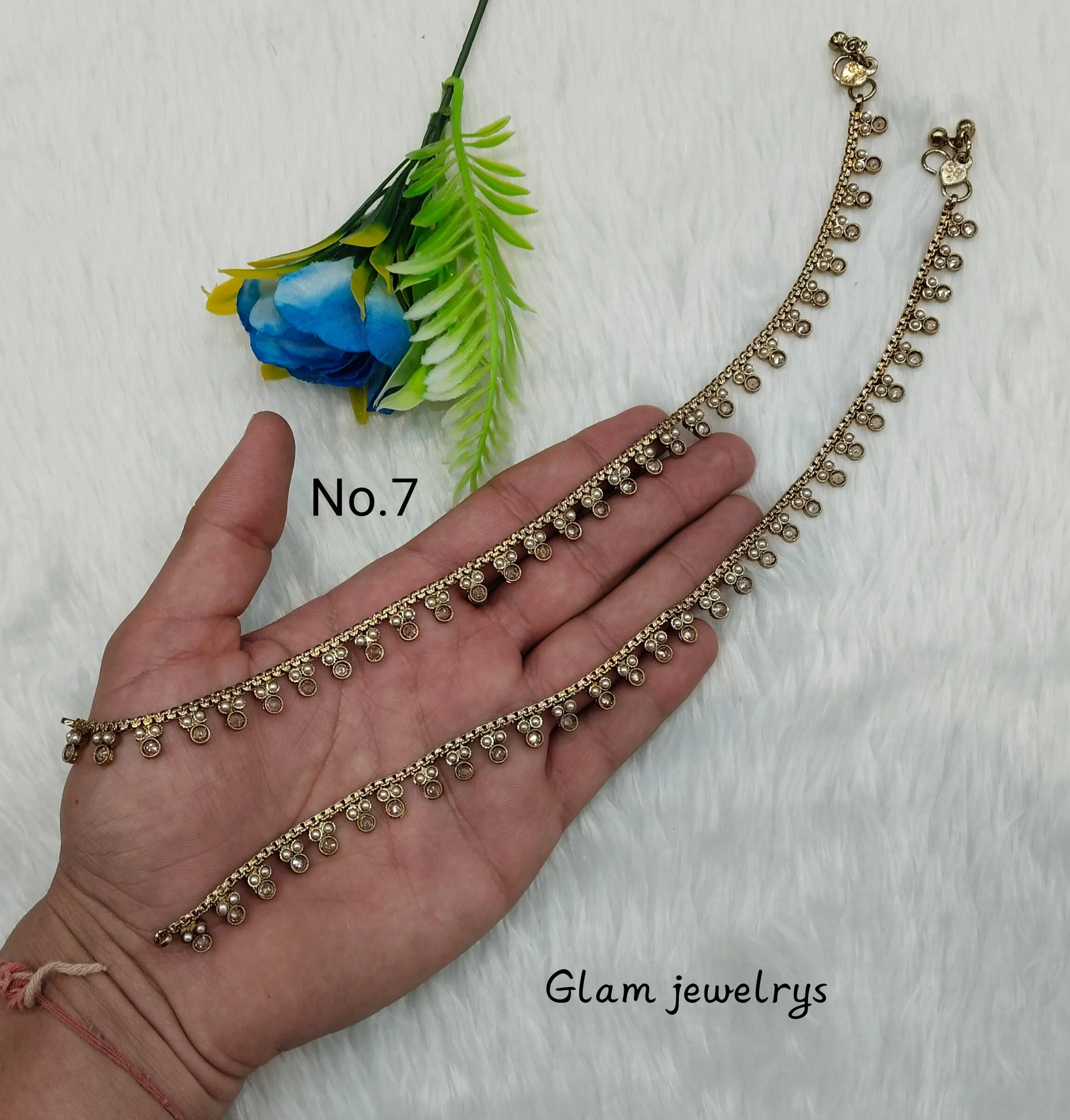 Antique Gold Anklets Jhanjar Payal Indian Jewellery  Set