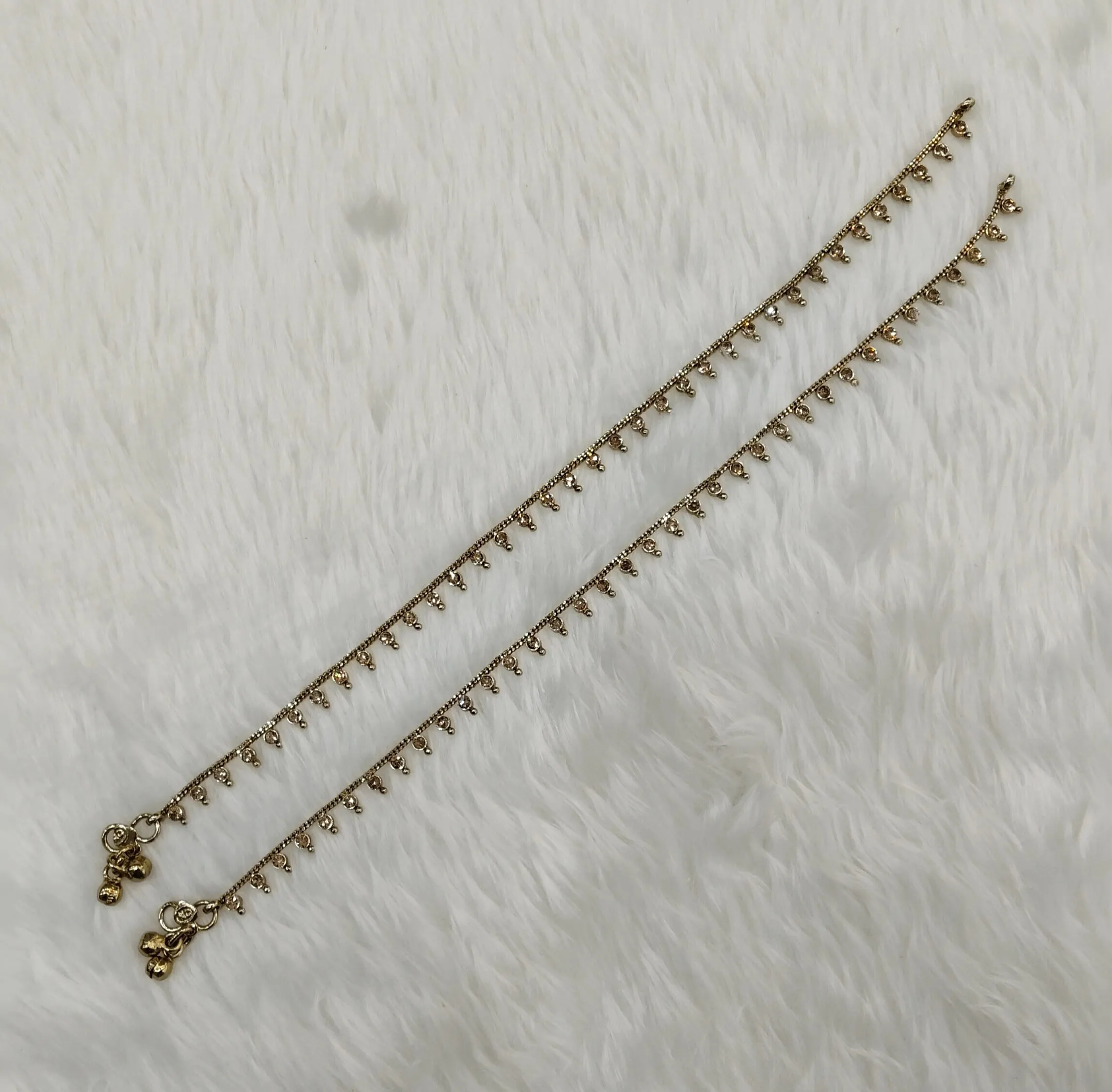 Antique Gold Anklets Jhanjar Payal Indian Jewellery  Set
