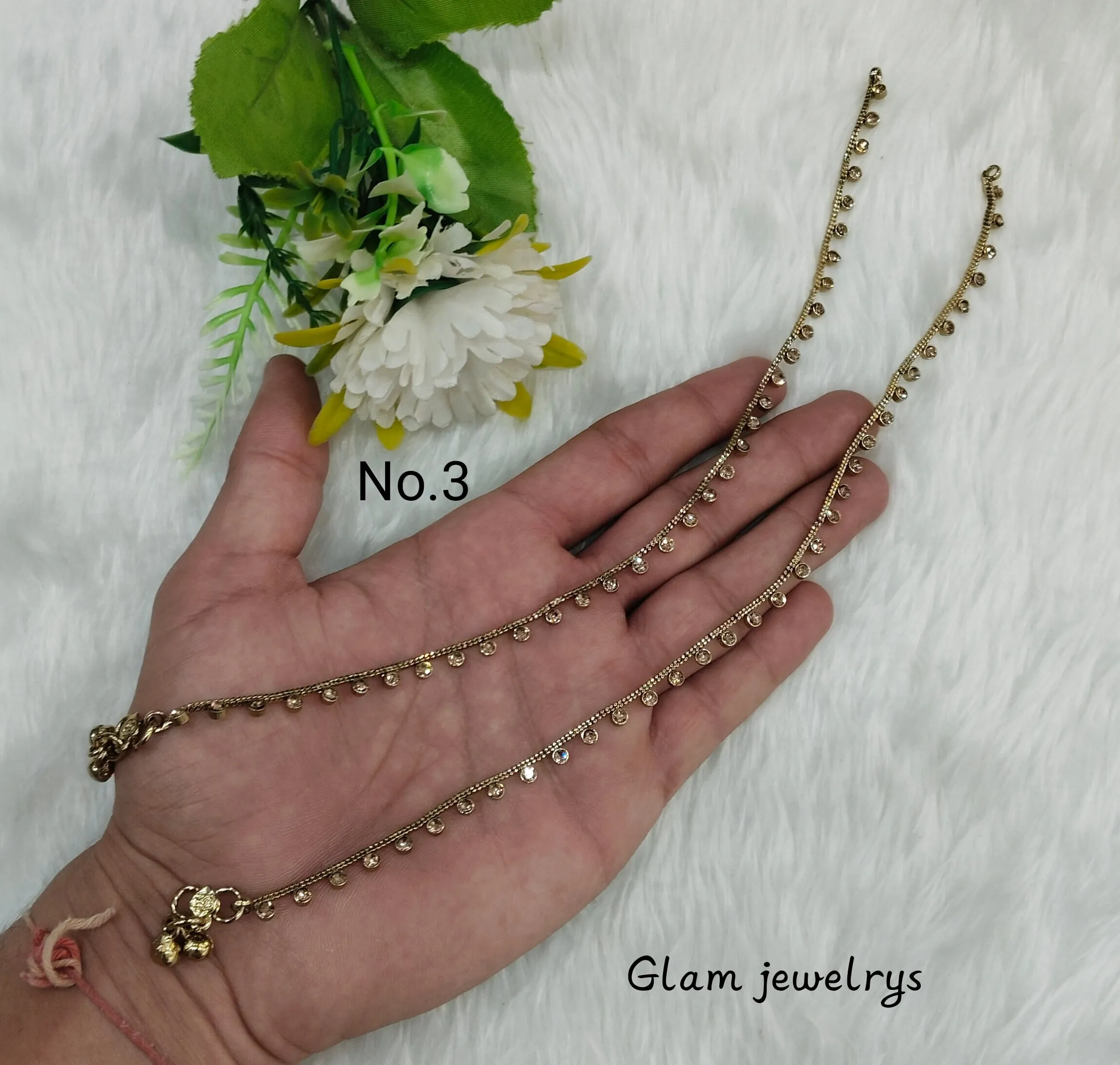 Antique Gold Anklets Jhanjar Payal Indian Jewellery  Set