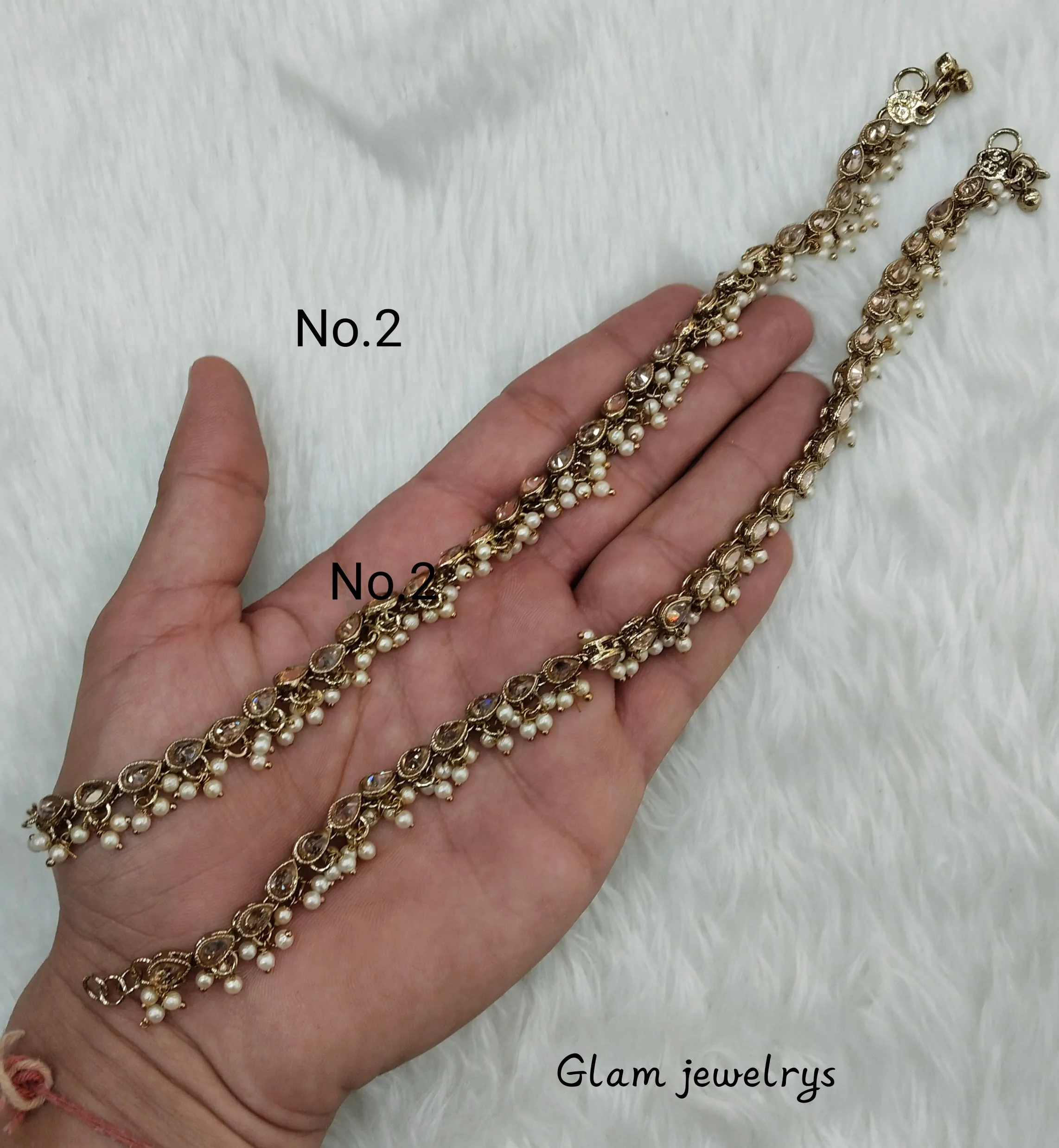 Antique Gold Anklets Jhanjar Payal Indian Jewellery  Set