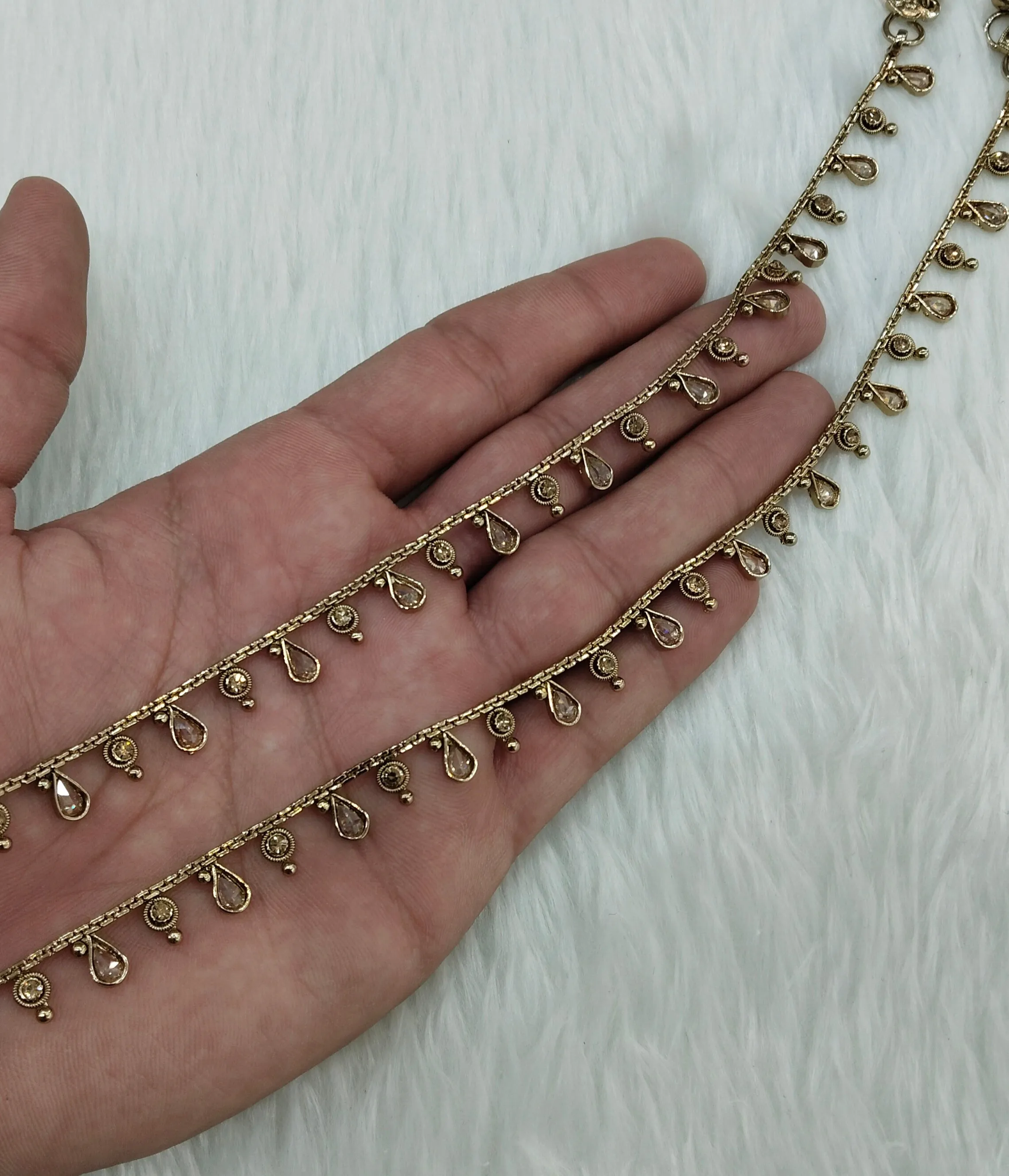 Antique Gold Anklets Jhanjar Payal Indian Jewellery  Set