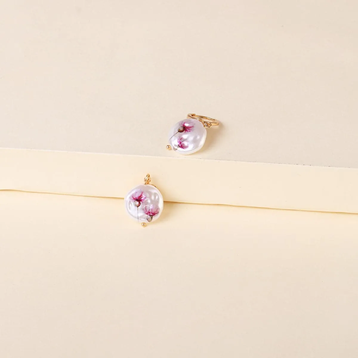 Azalea Floral Pearl & 18K Gold-Plated Drop Earrings