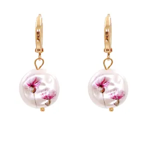 Azalea Floral Pearl & 18K Gold-Plated Drop Earrings