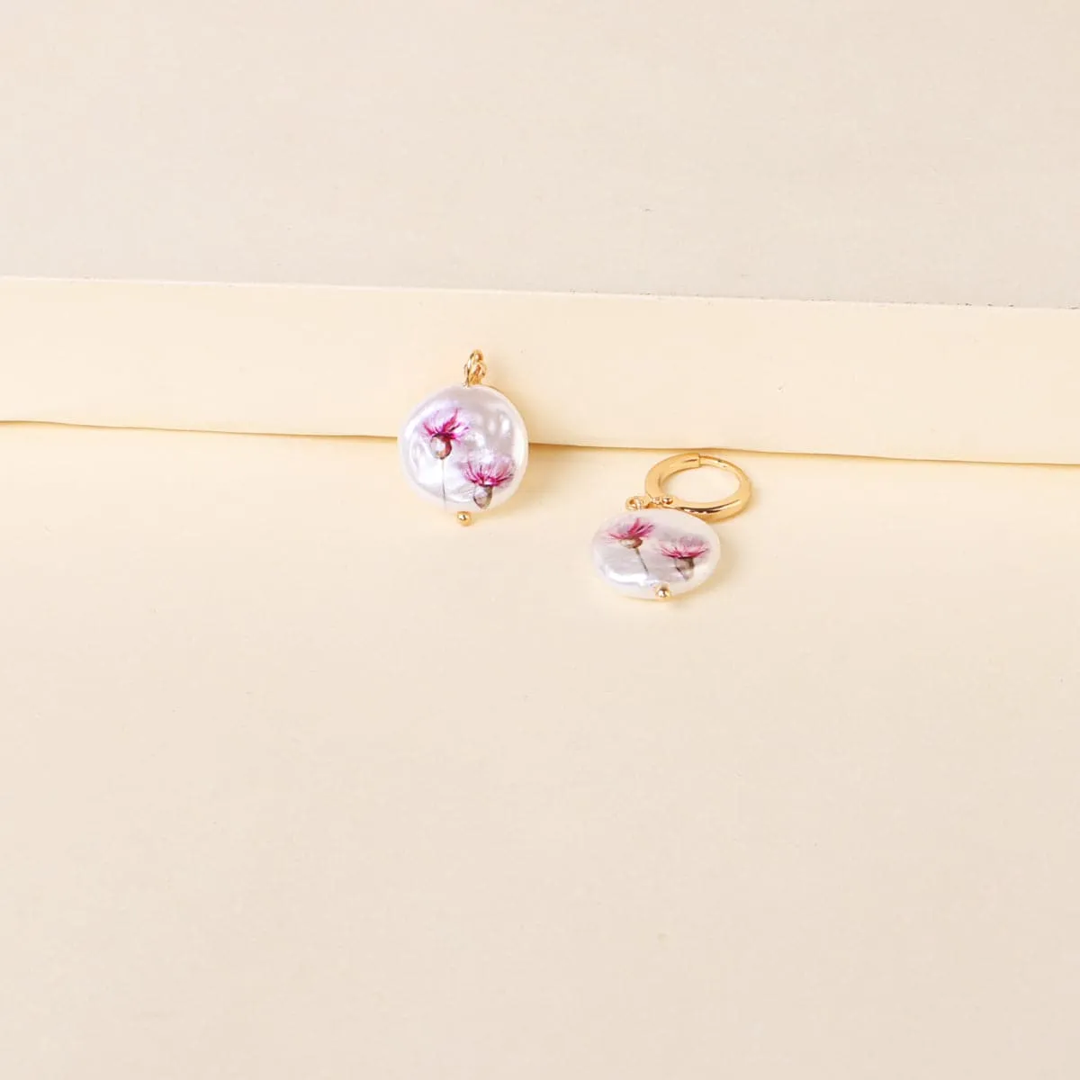 Azalea Floral Pearl & 18K Gold-Plated Drop Earrings