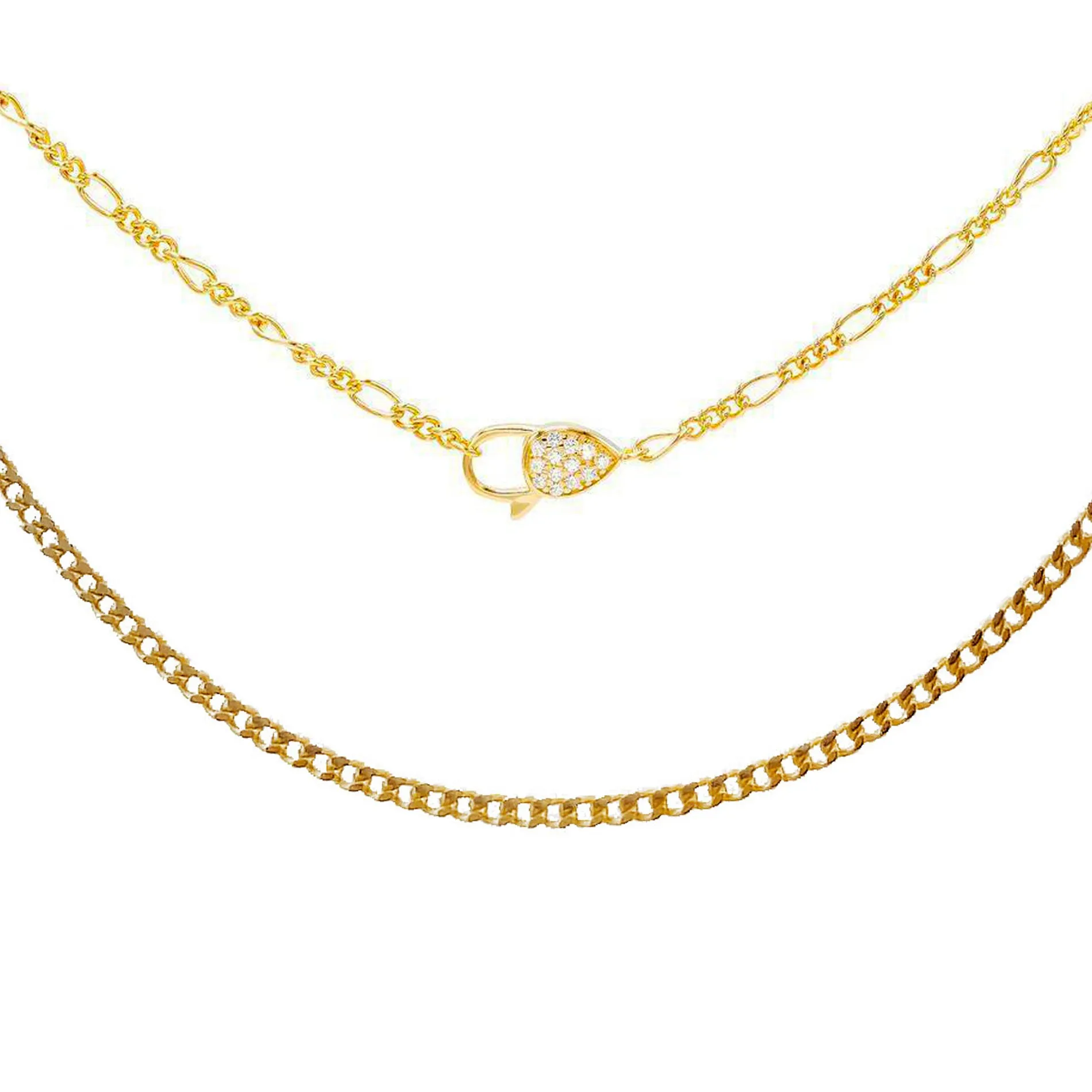 Baby Clasp X Cuban Necklace Combo Set