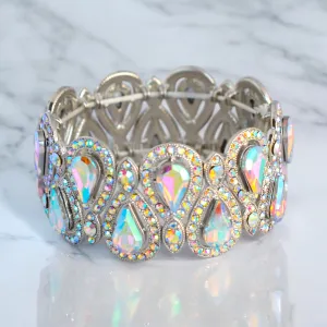 BABY GINA – AB rhinestone teardrop stretch bracelet