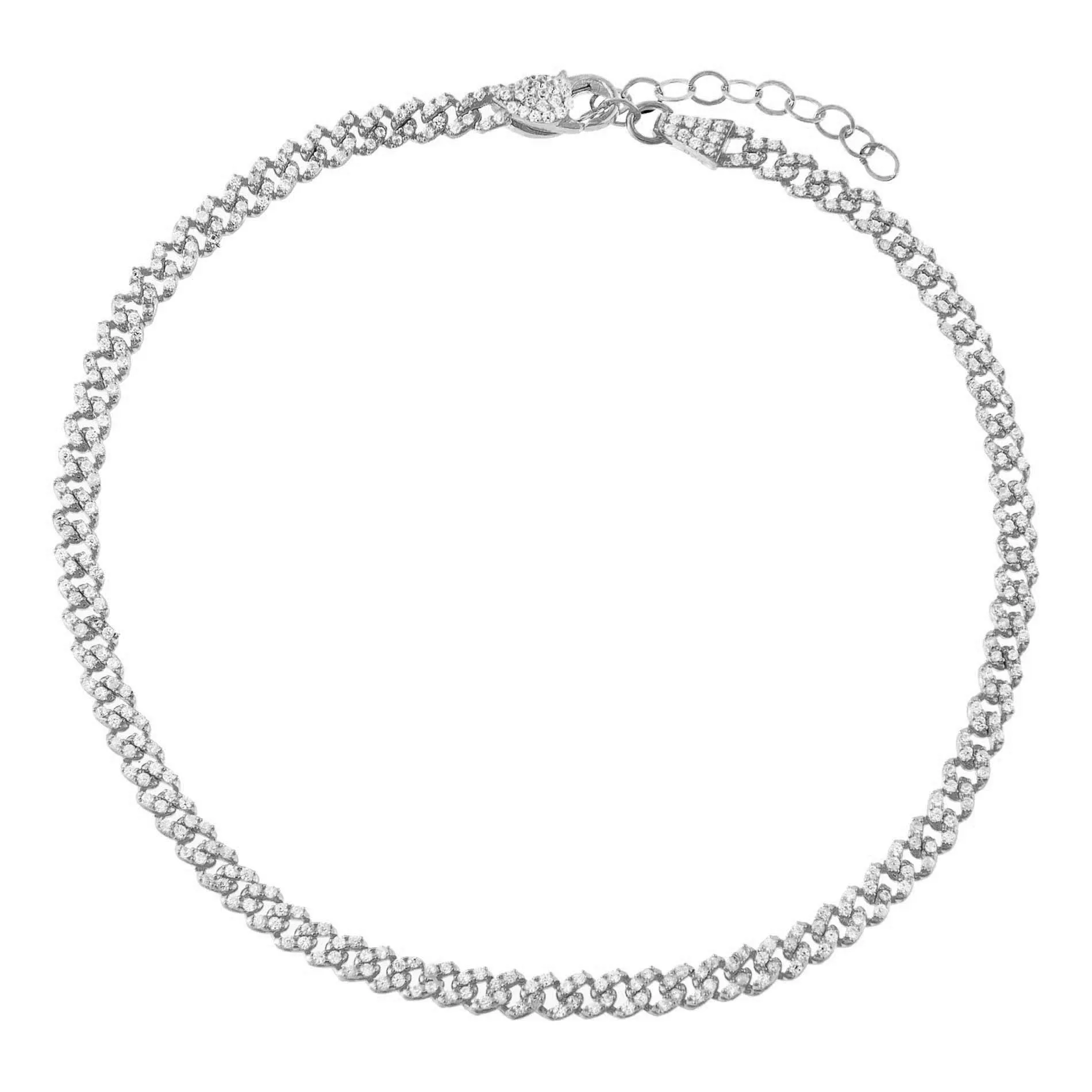 Baby Pavé Cuban Link Anklet