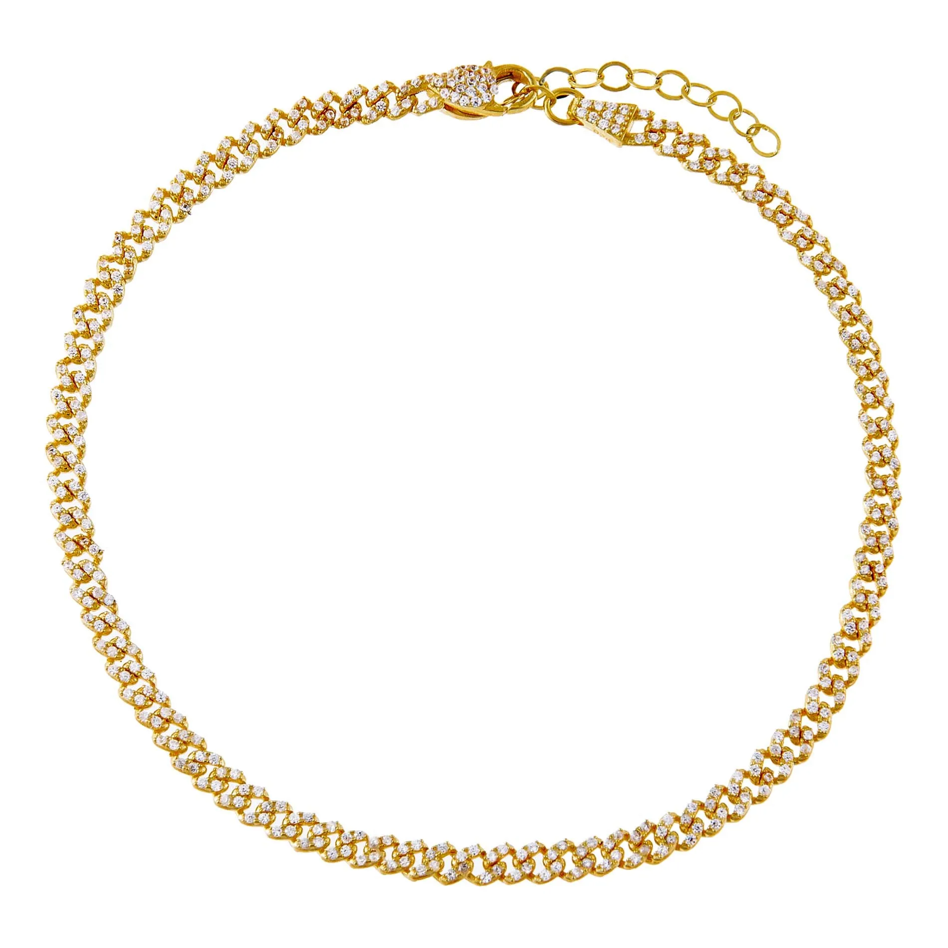 Baby Pavé Cuban Link Anklet