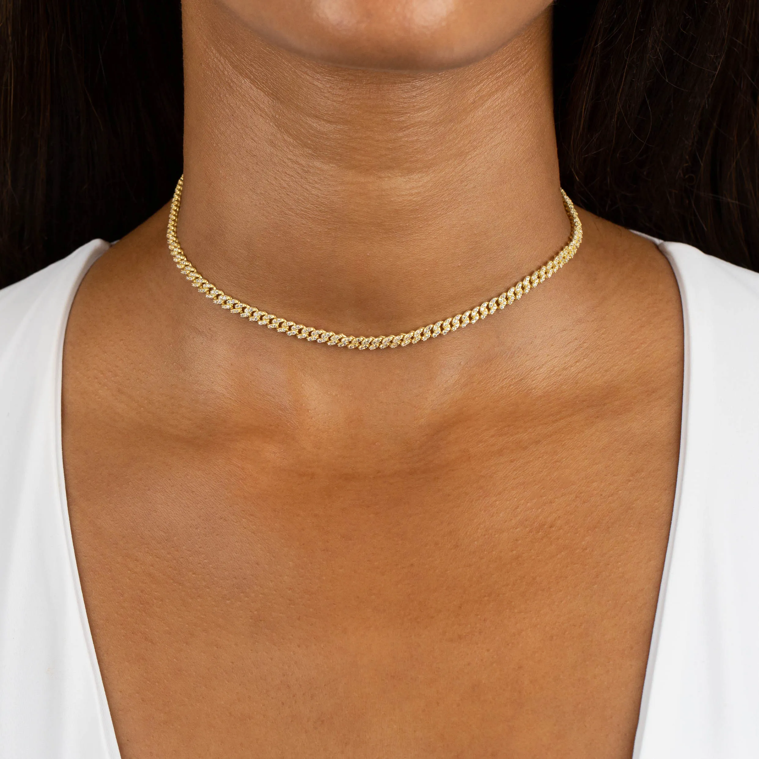 Baby Pavé Cuban Link Choker