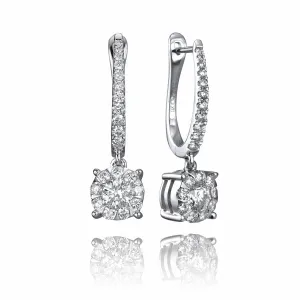 Backes and Strauss White Gold and Diamond Bouquet Drop Earrings, Large