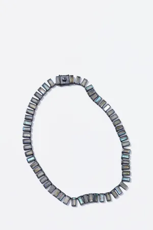 Baguette Tile Rivière Necklace - Labradorite