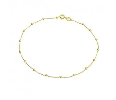 Ball Detail in Gold Plated Sterling Silver Anklet