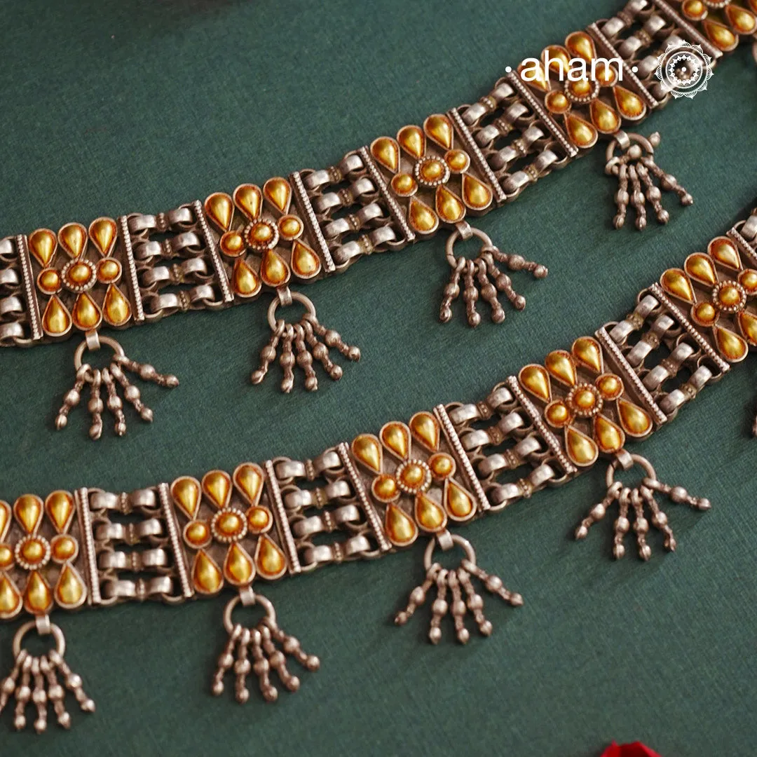 Bandhel Two Tone Silve Anklets