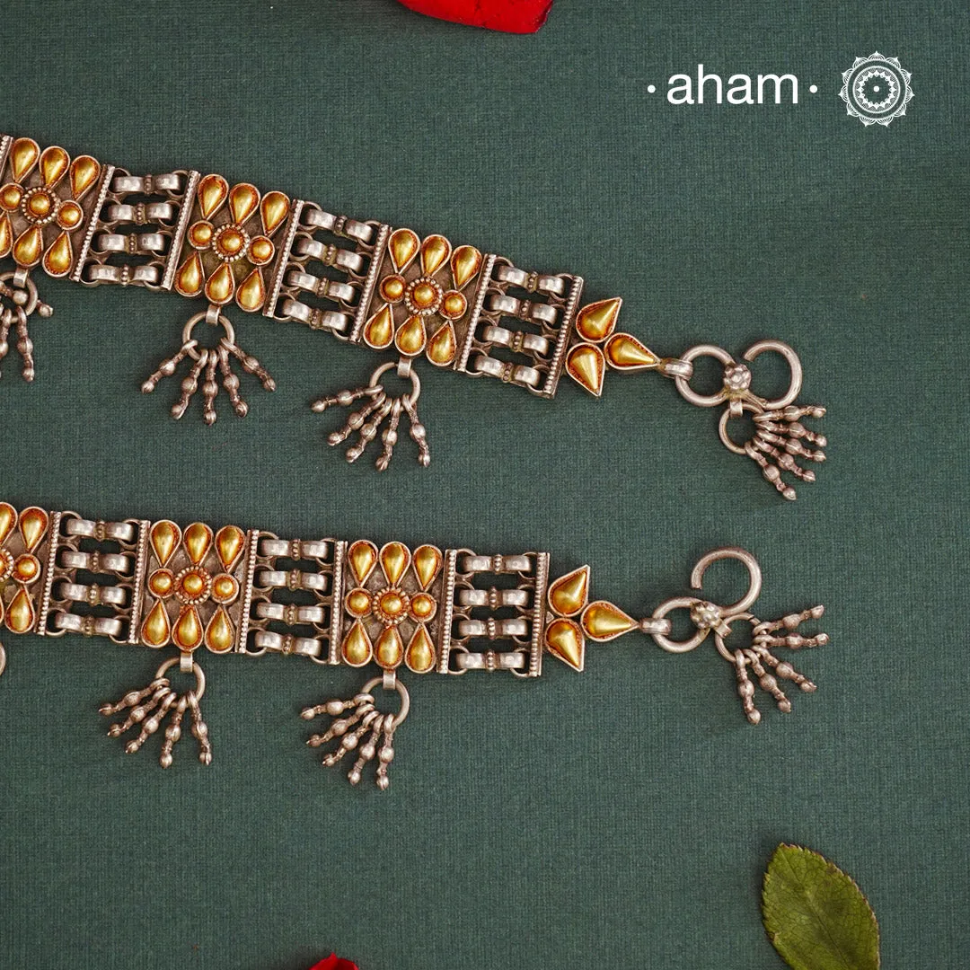 Bandhel Two Tone Silve Anklets