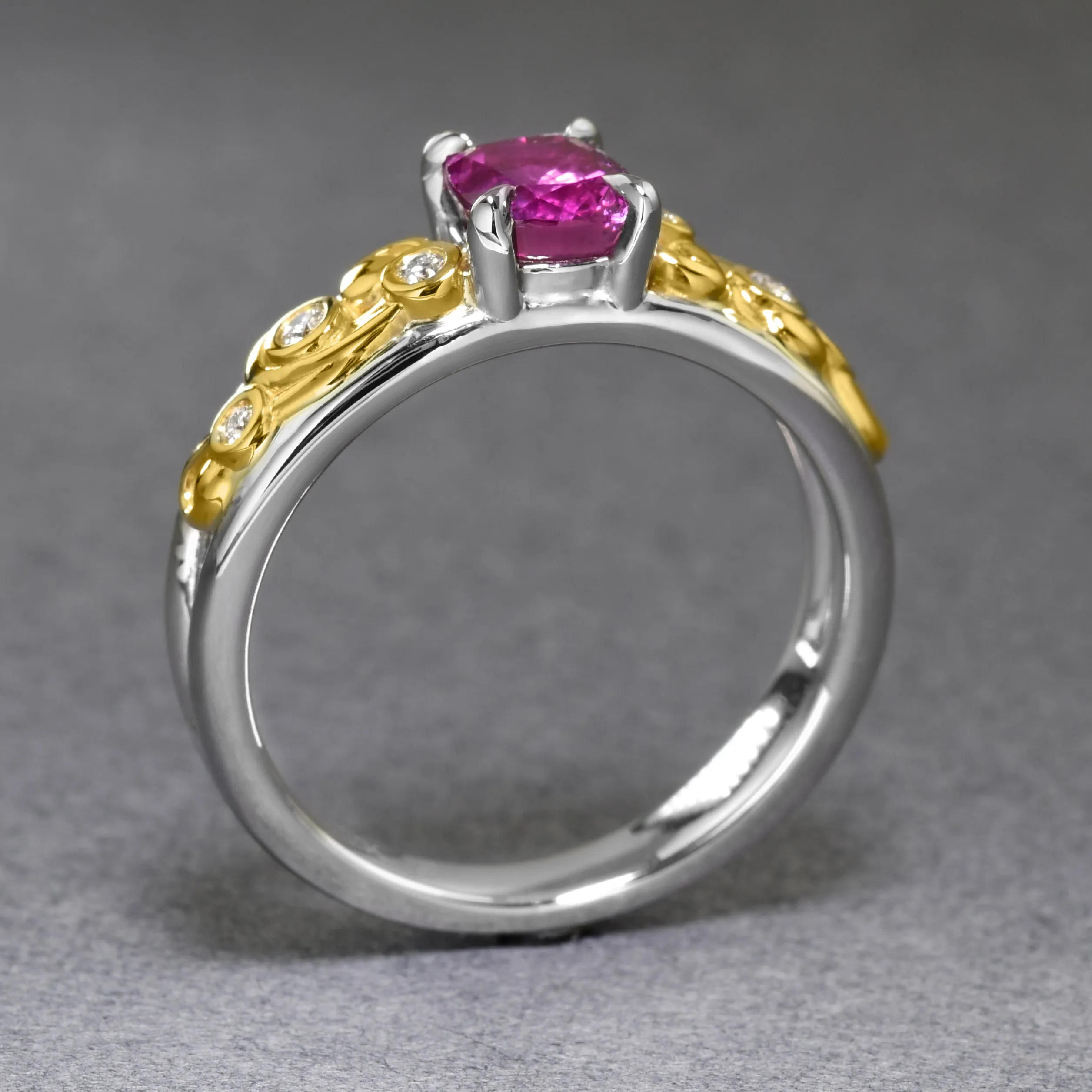 Baroque Natural Pink Sapphire Ring