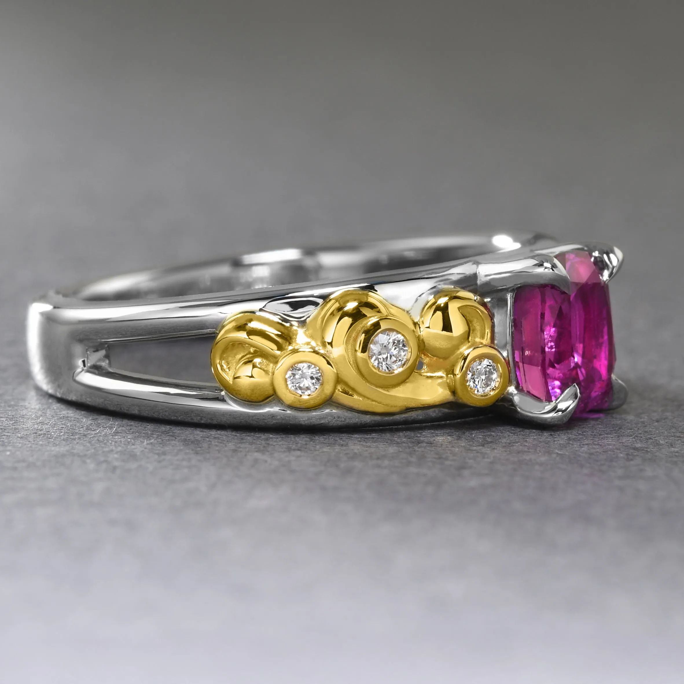 Baroque Natural Pink Sapphire Ring