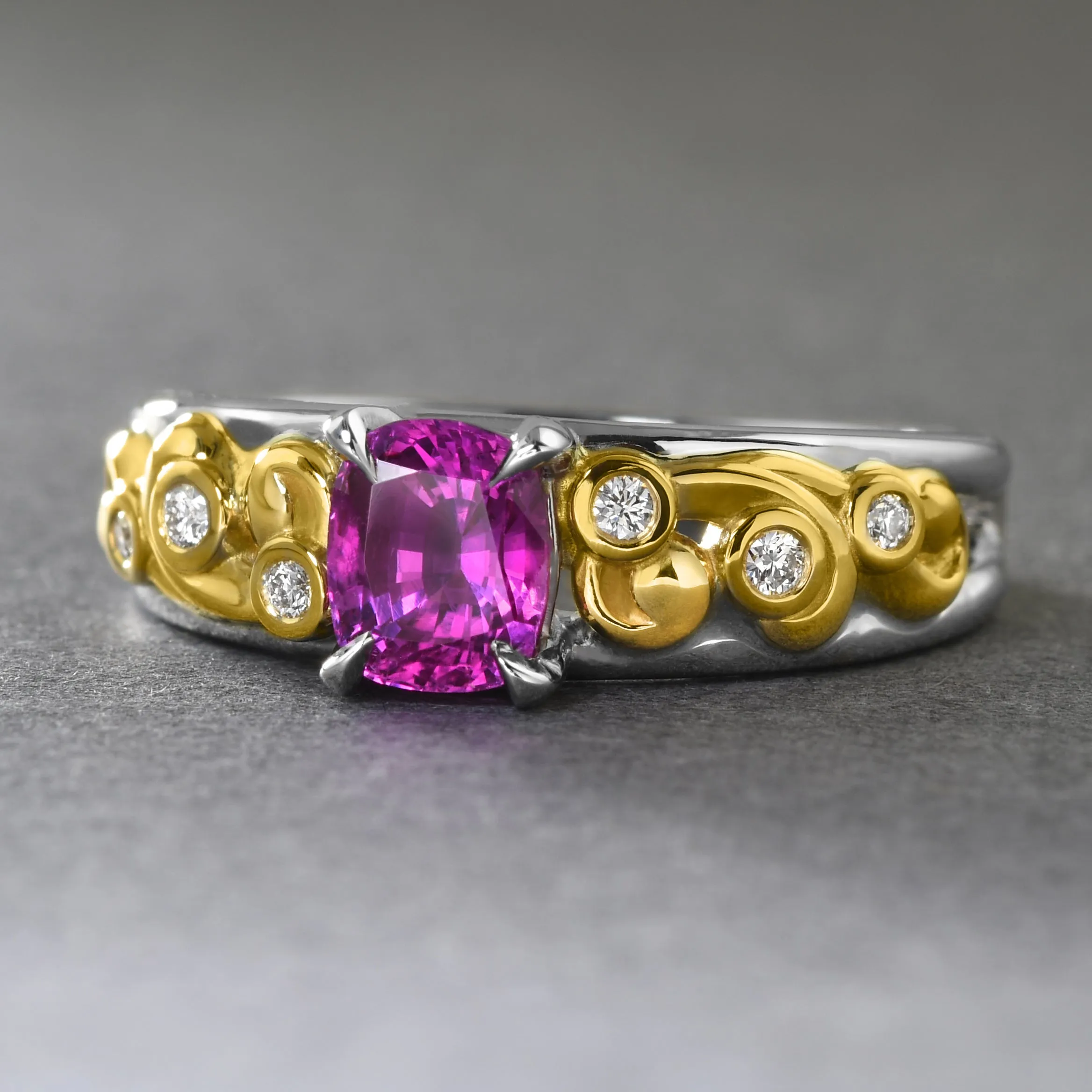 Baroque Natural Pink Sapphire Ring