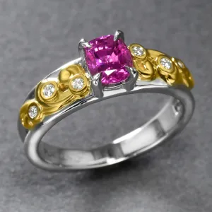 Baroque Natural Pink Sapphire Ring