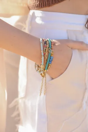 Beaded Gold Stacked Bracelet