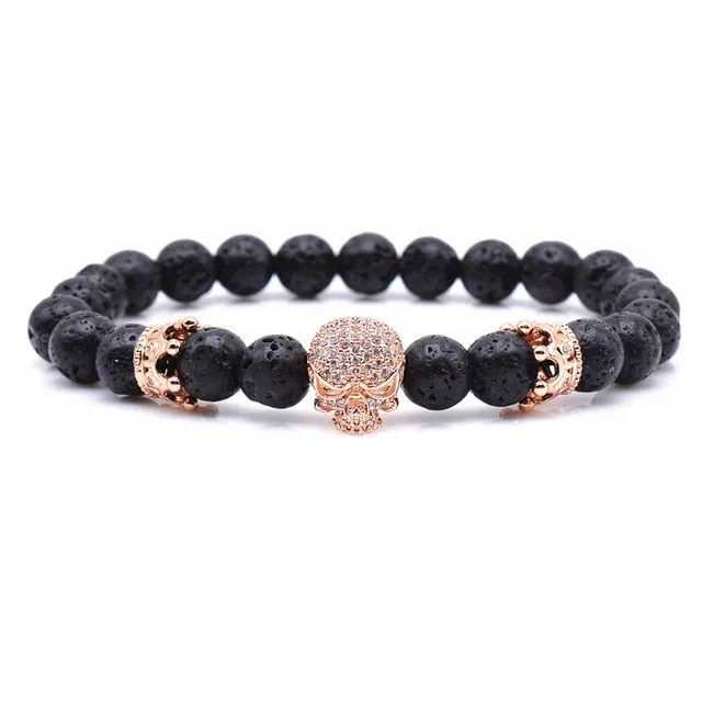 Beaded Skull Energy Bracelet