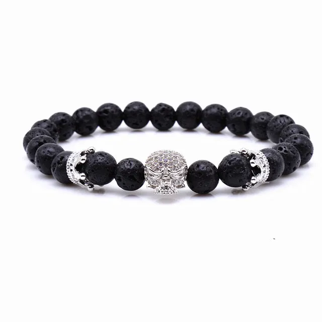 Beaded Skull Energy Bracelet